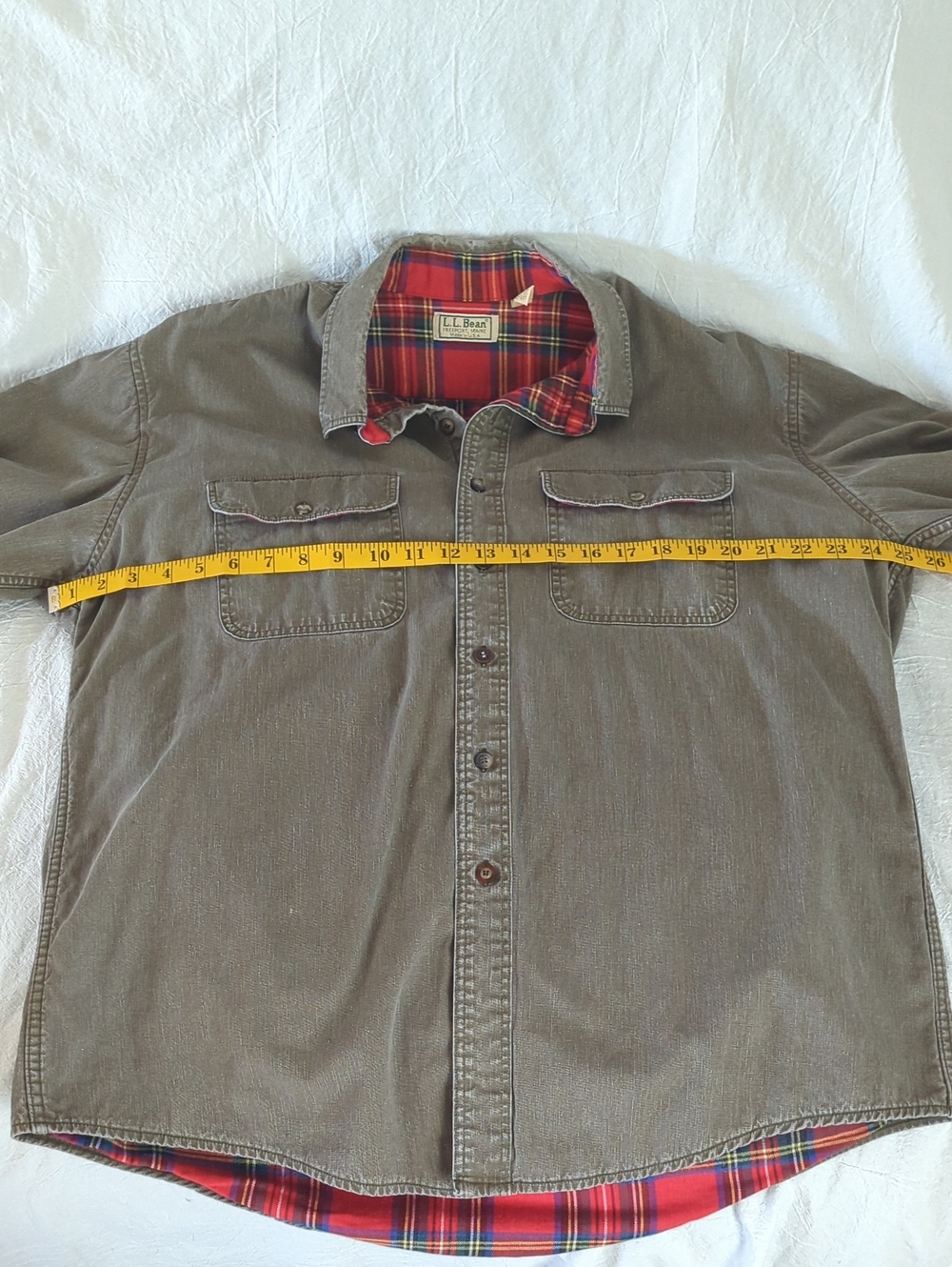Vintage L.L. Bean Flannel Lined Canvas Hurricane Shirt Jacket Men L Made in USA - Picture 4 of 9